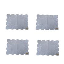 Jogo Americano 4 unid - Branco Bordado Rami - 50 x 35cm