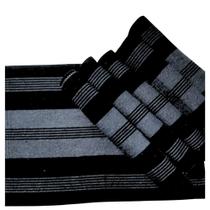 Jogo Americano 6 Lugares Listras nas cores Preto e Cinza