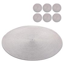 Jogo Americano 6 Lugares Redondo Sousplat Mesa Posta Cozinha Jantar 38cm Lyor