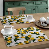 Jogo Americano 6 Peças Em Jacquard Estampado Limão Siciliano Jogo Americano 6 Peças Em Jacquard Estampado Limão Siciliano
