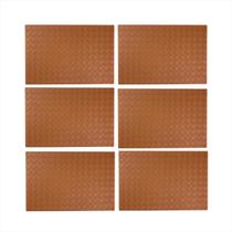 Jogo Americano 6 Peças Mesa Jantar Impermeável Retangular Luxo