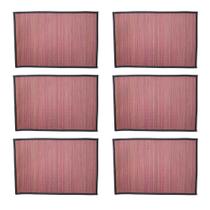 Jogo Americano 6 Peças Palha Mesclada Tons Rosa Bordas em Tecido 45x30cm. Jogo Americano 6 Peças Palha Mesclada Tons Rosa Bordas em Tecido 45x30cm.