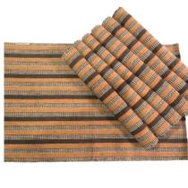 Jogo Americano 7 Lugares Listras nas cores Bege e Chocolate