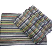 Jogo Americano 7 Lugares Listras nas cores Verde, Preto, Azul, Amarelo e Branco Jogo Americano 7 Lugares Listras nas cores Verde, Preto, Azul, Amarelo e Branco