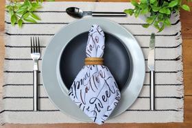 Jogo americano 7 peças BOHO LT CREME mesa posta Jogo americano 7 peças BOHO LT CREME mesa posta