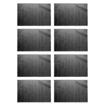 Jogo Americano 8 Lugares Preto PVC Antiderrapante Flex Sousplat Retangular 45x30cm Lyor