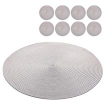 Jogo Americano 8 Lugares Redondo Sousplat Mesa Posta Cozinha Jantar 38cm Lyor