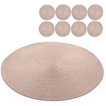 Jogo Americano 8 Lugares Redondo Sousplat Mesa Posta Cozinha Jantar 38cm Lyor