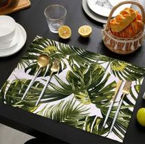 Jogo Americano 8 Peças Em Jacquard Estampado Folhagens Jogo Americano 8 Peças Em Jacquard Estampado Folhagens