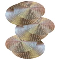 Jogo Americano 8 Peças Mesa Posta Mesa Redondo Linha Luxo Tamanho Grande Modelo Egípcio em PVC Jogo Americano 8 Peças Mesa Posta Mesa Redondo Linha Luxo Tamanho Grande Modelo Egípcio em PVC