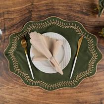 Jogo Americano Atena 12 Peças Decorativo em 100% Poliéster Bordado para Mesa Verde Musgo Clara Luz Jogo Americano Atena 12 Peças Decorativo em 100% Poliéster Bordado para Mesa Verde Musgo Clara Luz