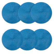Jogo Americano Azul 6 Peças Redondo 38cm Mesa Posta Decoracao Cozinha Trama Poliester