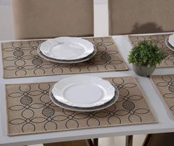 Jogo americano Bege Eclipse Preto 33x50 2PÇ