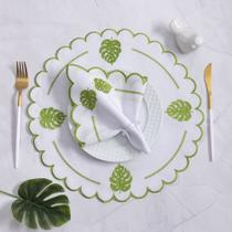 Jogo Americano Bordado 12 Peças Costela de Adão - 100% Poliéster Jogo Americano Bordado 12 Peças Costela de Adão - 100% Poliéster