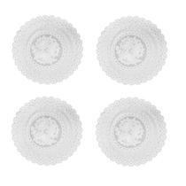 Jogo americano c/ 4un redondo branco renda pvc mesa posta Jogo americano c/ 4un redondo branco renda pvc mesa posta