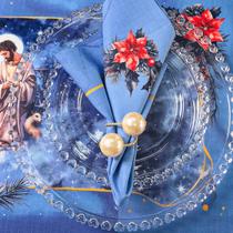 Jogo Americano Coleção Natal Sagrado O Nascimento e a Magia da Noite Azul