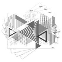 Jogo Americano com 4 peças - Abstrato - Geométrico - Triângulos - 1406Jo