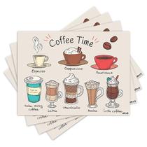 Jogo Americano com 4 peças - Café - Cafeteria - 1467Jo Jogo Americano com 4 peças - Café - Cafeteria - 1467Jo