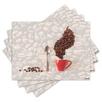 Jogo Americano com 4 peças - Café - Coffee - 1575Jo