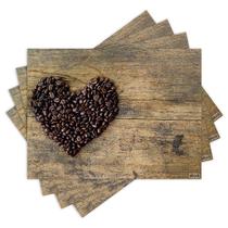 Jogo Americano com 4 peças - Café - Coffee - Love - 1186Jo Jogo Americano com 4 peças - Café - Coffee - Love - 1186Jo