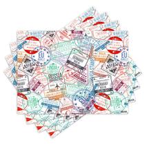 Jogo Americano com 4 peças - Carimbos Passaporte - 1358Jo Jogo Americano com 4 peças - Carimbos Passaporte - 1358Jo