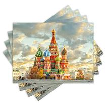 Jogo Americano com 4 peças - Catedral de São Basílio - Rússia - Mundo - 1510Jo Jogo Americano com 4 peças - Catedral de São Basílio - Rússia - Mundo - 1510Jo