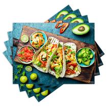 Jogo Americano com 4 peças - Comida Mexicana - 1534Jo Jogo Americano com 4 peças - Comida Mexicana - 1534Jo