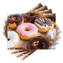 Jogo Americano com 4 peças - Donuts - Doces - Doceria - 1699Jo Jogo Americano com 4 peças - Donuts - Doces - Doceria - 1699Jo
