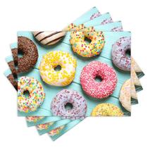 Jogo Americano com 4 peças - Donuts - Doces - Doceria - 1738Jo Jogo Americano com 4 peças - Donuts - Doces - Doceria - 1738Jo