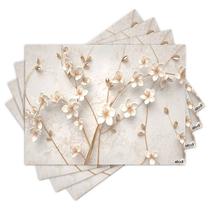 Jogo Americano com 4 peças - Flores - Flor - 2170Jo Jogo Americano com 4 peças - Flores - Flor - 2170Jo