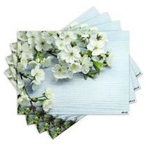 Jogo Americano com 4 peças - Flores - Floral - 1706Jo Jogo Americano com 4 peças - Flores - Floral - 1706Jo