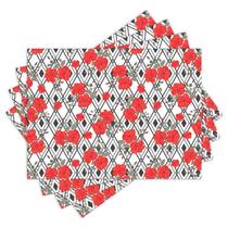 Jogo Americano com 4 peças - Geométrico - Flores - 1862Jo