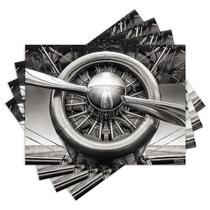 Jogo Americano com 4 peças - Hélice - Avião - 2123Jo