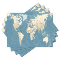 Jogo Americano com 4 peças - Mapa Mundi - 2031Jo