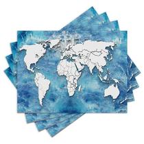 Jogo Americano com 4 peças - Mapa Mundi - 2032Jo