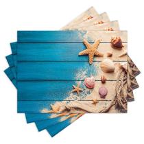 Jogo Americano com 4 peças - Praia - Conchas - 1247Jo Jogo Americano com 4 peças - Praia - Conchas - 1247Jo