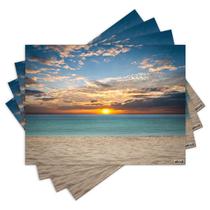 Jogo Americano com 4 peças - Praia - Natureza - Paisagem - Mar - 2030Jo