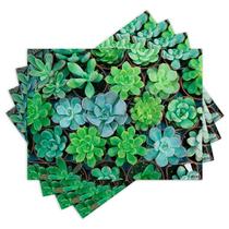 Jogo Americano com 4 peças - Suculentas - Plantas - 1196Jo