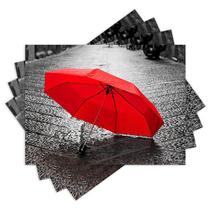 Jogo Americano com 4 peças - Umbrela - Guarda Chuva Vermelho - 1567Jo Jogo Americano com 4 peças - Umbrela - Guarda Chuva Vermelho - 1567Jo