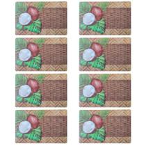 Jogo Americano Com 8 Peças 43x28cm PVC Modelo Tropical - Saldão
