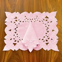 Jogo Americano com Guardanapo - Retangular Rosa