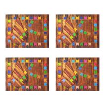 Jogo Americano Com Guardanapos 8 Peças Tecido Decoração Junina