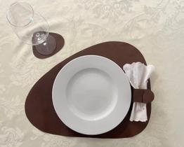 Jogo Americano Couro Legítimo 6 lugares Kit 18 peças Jogo Americano Couro Legítimo 6 lugares Kit 18 peças