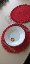 Jogo Americano Crochê Algodão 35cm Artesanal Decoração Elegante Mesa Posta Durável Jogo Americano Crochê Algodão 35cm Artesanal Decoração Elegante Mesa Posta Durável