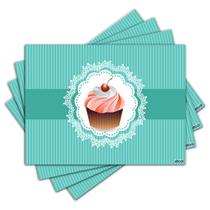 Jogo Americano - Cupcake com 4 peças - 716Jo Jogo Americano - Cupcake com 4 peças - 716Jo