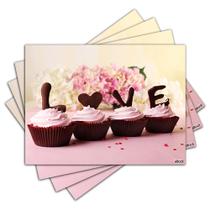 Jogo Americano - Cupcakes com 4 peças - 847Jo Jogo Americano - Cupcakes com 4 peças - 847Jo