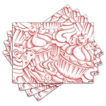 Jogo Americano - Cupcakes com 4 peças - 964Jo Jogo Americano - Cupcakes com 4 peças - 964Jo