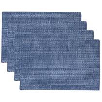 Jogo Americano de Algodão Sweet Home Collection - 4 Peças, Azul Escuro