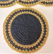 Jogo Americano de crochê redondo Modelo charmoso Jogo Americano de crochê redondo Modelo charmoso