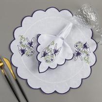 Jogo Americano De Tecido Bordado Com Guardanapo 12 Peças Jogo Americano De Tecido Bordado Com Guardanapo 12 Peças